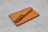 Саржевая микарта, плашка 130x80x8(+)мм черный ↔ оранжевый - фото №1