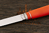 Нож туристический Алексея Артемьева Технофинка, сталь VG-10, рукоять микарта оранжевая - фото №4