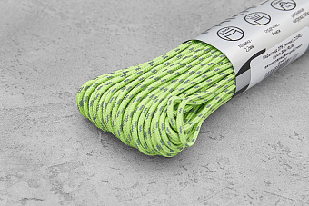 Паракорд 275 светоотражающий "Neon green ref", 1 метр
