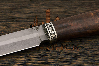 Разделочный нож Игоря Пампуха Модель 007, клинок 145мм, булат легированный, рукоять орех Т2