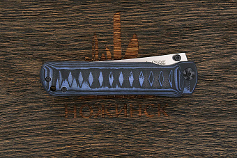 Нож складной Kizlyar Supreme Whisper, клинок 96мм, сталь M390, рукоять G10 чёрно-синий