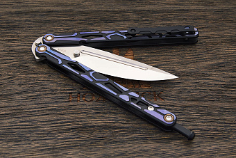 Нож балисонг Reptilian Киборг, модель 06, сталь M390, рукоять титан