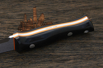 Нож для бушкрафта Beaver knife Thorn, клинок 112мм, сталь Х12МФ, рукоять микарта чёрная-О