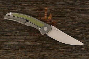 Складной нож Shirogorov knives Quantium Ursus, сталь Cromax PM, рукоять G10 оливковый