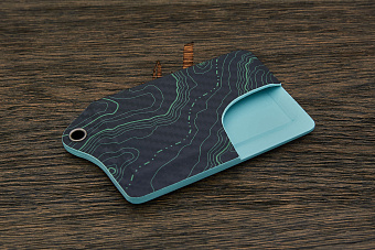 Картхолдер цветной из кайдекса Topography green