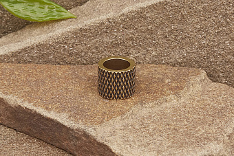 Бусина Цилиндр бронза желтый