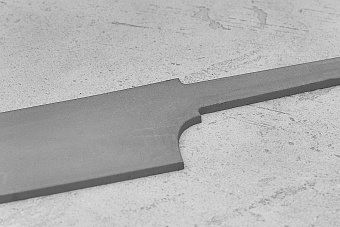 Заготовка для ножа, сталь M390 2,6мм. Модель "Геликон ГШ185" с клинком 185мм, ТО 62-63HRC