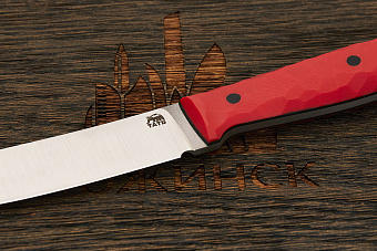 Нож туристический Мастерской Тать Горностай, клинок 105мм, сталь Elmax, рукоять G10 красный 3D