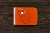 Кошелек с зажимом для денег и ножом оранжевый - фото №1