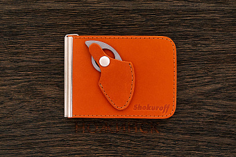 Кошелек с зажимом для денег и ножом оранжевый