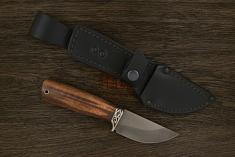 Нож шкуросъёмный (скиннер) Игоря Пампуха Модель 074, клинок 95мм, булат легированный, орех Т2