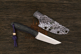 Нож EDC Владимира Толкачева ТузЪ, клинок 78мм, сталь AR-RPM9, рукоять карбон черный