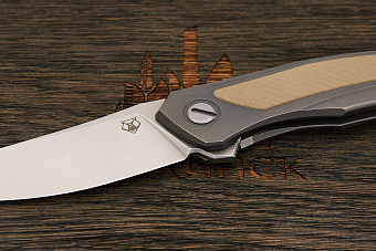 Складной нож Shirogorov knives Quantum Ursus, сталь Cromax, рукоять титан/G10 бежевый