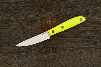 Нож кухонный MOYO Геликон овощной 105мм, сталь AR-RPM9, рукоять G10-extra желтый