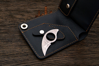 Кошелек с ножом черный