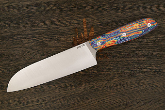 Нож кухонный MOYO Премьер сантоку 180мм, сталь AR-RPM9, рукоять crazyfiber Т1