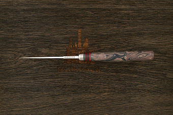 Нож туристический Геннадия Дедюхина Финка Томми, клинок 110мм, сталь N690, рукоять микарта коричн