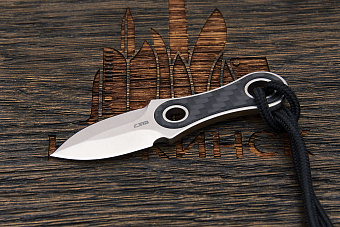 Шейный нож CJRB Knap, клинок 30мм, сталь AR-RPM9, рукоять карбон