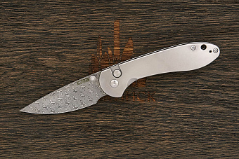 Нож складной CJRB Feldspar, клинок 89мм, дамаск нержавеющий, рукоять сталь