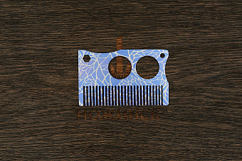 Расческа для бороды Pi22 титановая Т02 синяя