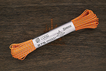 Паракорд 275 светоотражающий "Neon orange ref", 1 метр