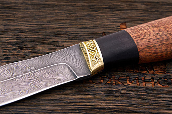 Нож туристический Эльбрус Хищник, клинок 140мм, дамаск