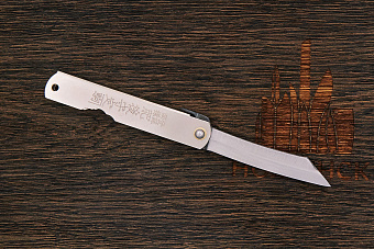 Складной нож хигоноками Zenkou, клинок 80мм, сталь SK-5, рукоять сталь