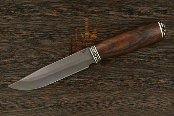 Разделочный нож Игоря Пампуха Модель 007, клинок 145мм, булат легированный, рукоять корень ореха
