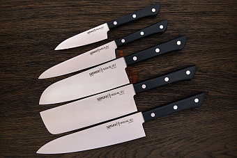 Кухонный набор Samura из 5-ти ножей, сталь AUS-8, рукоять пластик