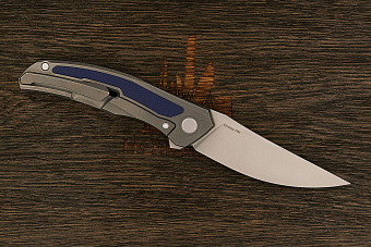 Складной нож Shirogorov knives Quantium Ursus, сталь Cromax PM, рукоять G10 синий