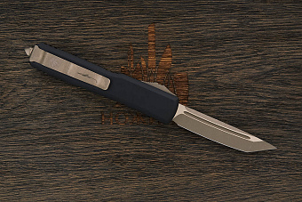 Автоматический складной нож Microtech Ultratech T/E, сталь M390, рукоять алюминий черный/рисунок