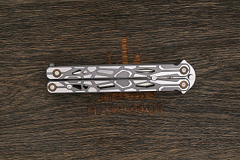 Нож балисонг Reptilian Киборг, модель 01, сталь D2, рукоять сталь