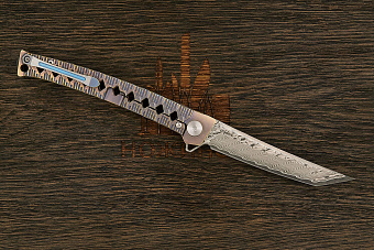 Складной нож Dr. Tech Katana Fold Pro, сталь дамаск/VG-10, рукоять титан