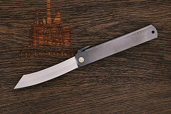 Складной нож хигоноками Warikomi, клинок 100мм, сталь SK-5, рукоять сталь черная