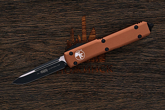 Автоматический складной нож Microtech Ultratech S/E, сталь CTS-204P, рукоять алюминий тан