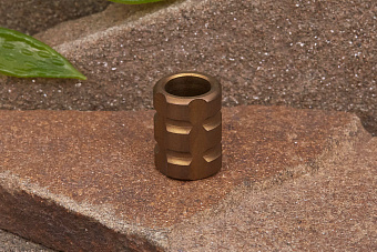 Титановая бусина на темляк «Цилиндр»  желтый