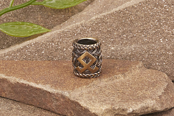 Бусина на темляк Руна Одал от мастерской Крымская бронза