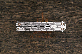 Тренировочный нож балисонг Reptilian Киборг, модель 04, сталь 440, рукоять сталь