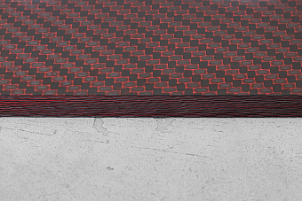 Карбон twill 12K, плашка 140x80x8мм, красный