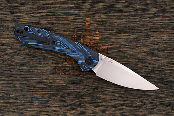 Нож складной CJRB Feldspar, клинок 89мм, сталь AR-RPM9, рукоять G10 чёрно-синий