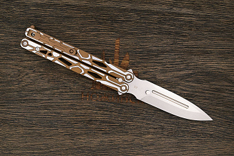 Нож балисонг Reptilian Киборг, модель 03Z, сталь D2, рукоять сталь