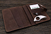 Обложка для паспорта и автодокументов с ножом коричневая - фото №4