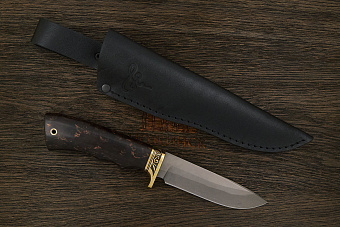 Разделочный нож Игоря Пампуха Модель 083, клинок 120мм, булат легированный, рукоять стаб. дерево