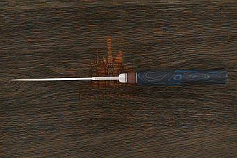 Нож разделочный Геннадия Дедюхина Универсал, клинок 132мм, сталь N690, рукоять микарта черно-синий