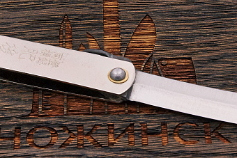 Складной нож хигоноками Zenkou, клинок 80мм, сталь SK-5, рукоять сталь