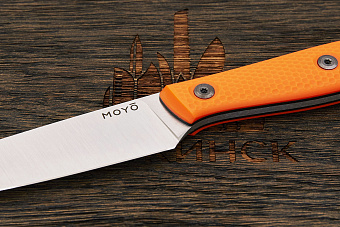 Нож кухонный MOYO Аппарель овощной 115мм, сталь AR-RPM9, рукоять G10-extra оранжевый