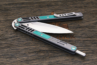 Нож балисонг Reptilian Стикс, модель 03, сталь D2, рукоять сталь