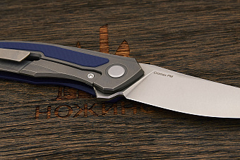 Складной нож Shirogorov knives Quantium Ursus, сталь Cromax PM, рукоять G10 синий