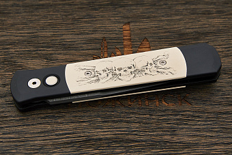 Автоматический складной нож Pro-Tech 930-DM #1 of 40, сталь дамаск, рукоять алюминий/элфорин