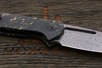 Нож складной Artisan Arion, клинок 92мм, дамаск нержавеющий, рукоять карбон